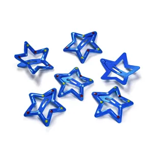 Cute blue star hair clips metal drop oil BB clips set for children hair accessories