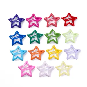 Colorful star hair clips set metal cute hollow BB clips for kids hair styling accessories