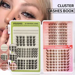 DIY-Wimpernbuch mit gemischten Längen, weichen Einzelwimpern in praktischen Farbpaletten.