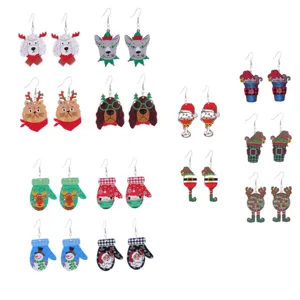 Weihnachten Acryl Ohrhänger Bunt Festlich Weihnachtsmann Elch Hund Katze Handschuhe Weinglas Ohrringe Für Damen Party Urlaub Schmuck Geschenk