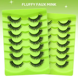 Flauschige künstliche Nerz-Wimpern Set, natürliches dickes flauschiges dramatisches Volumen.