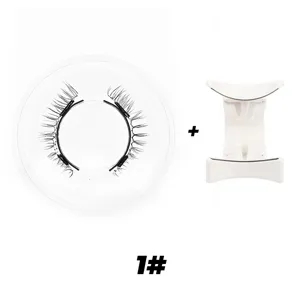 Natürliches magnetisches Wimpernset mit rundem Etui und Applikator für den täglichen Look.