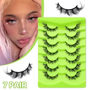 Synthetikfaser Flauschige Faux Nerz Wimpern Schräge Katzenaugen Falsche Wimpern Natürlich Lange Dünne Wimpern Für Damen