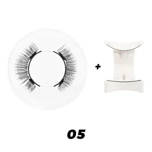 Magnetische Wimpern Set mit runder Aufbewahrungsbox und weißem Applikator für Tages Make-up.