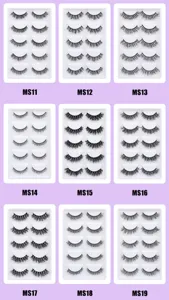 Großhandel künstliche Wimpern Set Vielfalt Stile Display natürlich flauschig dichter Look.
