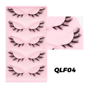 Großhandel 5 Paar künstliche Wimpern Katzenauge geflügelt dichte Wimpern Make-up Werkzeug QLF04