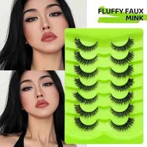 7 Paar Flauschige Falsche Wimpern Künstliche Nerz Katzenauge Dramatisches Make-up Set