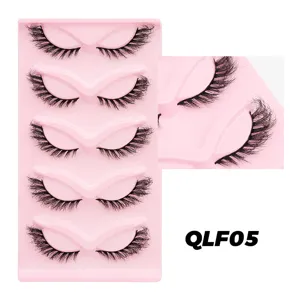 Künstliche Wimpern dicke Cat-Eye ausgestellte Form europäisches Make-up 5 Paare Set Box