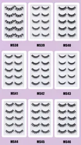 Detailansicht fluffige dicke gelockte künstliche Wimpern europäischer amerikanischer Stil