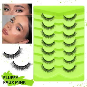 7 Paar Flauschige Falsche Wimpern Faux Nerz Dramatische Katzenauge Natürliche Volumen Wimpern