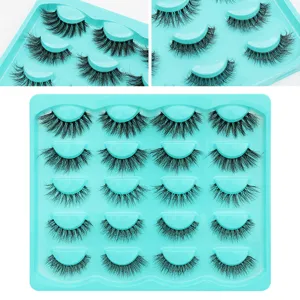 Großhandel flauschige künstliche Wimpern natürlicher dichter Look mit klarem Band