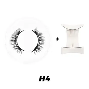 Magnetische künstliche Wimpern Set mit Etui und weißem Applikator, Modell H4 Detailansicht.
