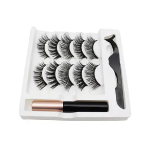 Magnetisches Wimpern Set mit Eyeliner und Pinzette, 5 Paar dicke künstliche Wimpern Detailansicht