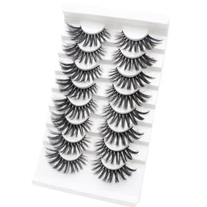 8 Paar dramatische künstliche Wimpern Set mit weißer Schale, dicke voluminöse Wimpern wieder.