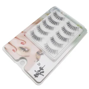 DINGSEN künstliche Wimpern 5 Paar Set, natürlich weiche spitz zulaufende Fake Eyelashes.