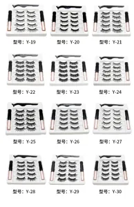 Magnetische künstliche Wimpern Set mit 5 Paar Wimpern, 2 Eyelinern und Pinzette, Stile.