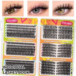 Segmentierte Wimpernverlängerung Cluster Wimpern Buch DIY Make-up Palette Set natürlich