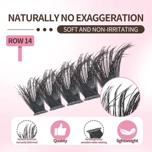 DIY cluster false eyelashes extension natural soft lightweight comfortable makeup beauty tools