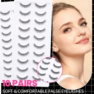 10 Paaren künstliche Wimpern natürliche weiche und bequeme Volumen Make-up Wimpern Schale