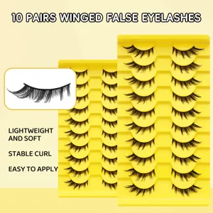 10 Paar gefluegelte künstliche Wimpern Detailanzeige weich leicht Schwung Make-up Werkzeuge