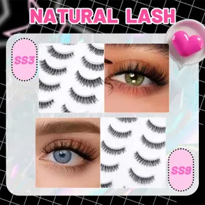 Natürliche künstliche Wimpern weich Volumen wuschelig Fake Lashes Augen Make-up Tool 1 Paar