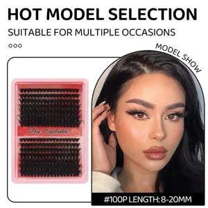 DIY cluster false eyelashes 100P length 8 to 20mm natural voluminous makeup extension tools.