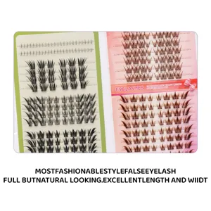 Detailansicht des segmentierten Falsche Wimpern Buchs in Schwarz und Braun fuer natuerlichen Look.