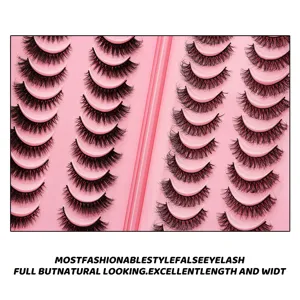 20 Paar Falsche Wimpern Buch Verpackung Natuerliche Dicke Voluminoese Kunstwimpern Make-up