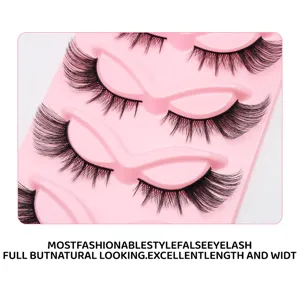 5 paires de faux cils style renard une pièce recourbés pour maquillage des yeux