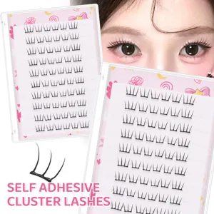 Selbstklebende Wimpern Cluster 10 Reihen DIY künstliche Wimpern natürliches Augen Make-up