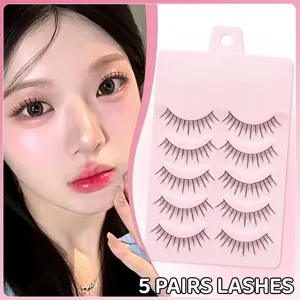 5 Paare natürliche leichte künstliche Wimpern, weiche einzelne Cluster Wimpern für Make-up.