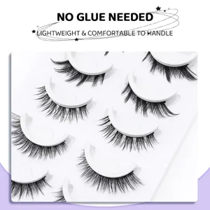Faux cils autocollants sans colle nécessaires légers et confortables ensemble.