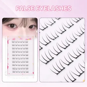 Detailaufnahme der 10-reihigen segmentierten DIY-Wimpern für einen natürlichen, leichten Look.