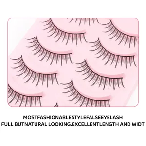 Natürlich aussehende künstliche Wimpern 10 Paar Set, leicht angenehm für tägliches Make-up.