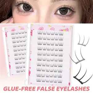 DIY klebefreie künstliche Wimpern Detailansicht, 10 Reihen segmentierte natürliche Wimpern.