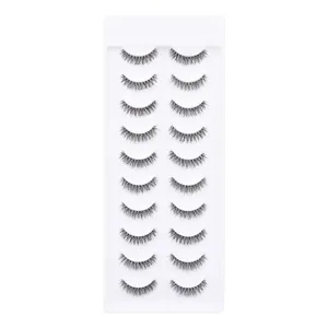 Durchsichtiges Band Flauschige Falsche Wimpern Messy Lockig Dick Natürlich Aussehende Wimpern Kunstfaser Wimpern Set Für Damen Make-up