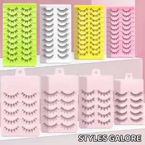 Natürliche Lange Falsche Wimpern Kunstfaser Dünne Weiche Stiel Wimpern Anime Manga Stil Augen Make-Up Damen Beauty Tools