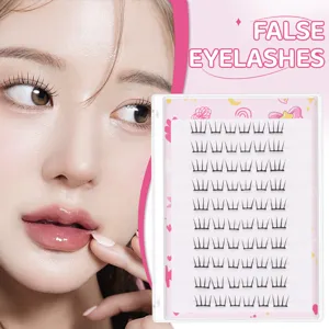 10 Reihen segmentierte klebstofffreie künstliche Wimpern DIY natürlicher Look Make-up