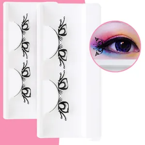 Pestañas Postizas en Forma de Mariposa 3D Caladas por Láser Pestañas de Maquillaje de Escenario Un Par de Pestañas Artísticas Creativas