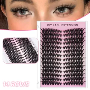 DIY wimpernverlängerung 14 reihen büschel wimpern künstliche wimpern natürlicher look