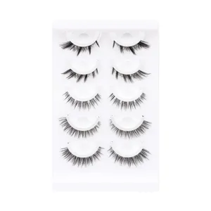 Faux Cils Auto-adhésifs Sans Colle Naturels Longs Épais en Fibre Synthétique Extensions de Cils Réutilisables Outil de Maquillage pour Femmes