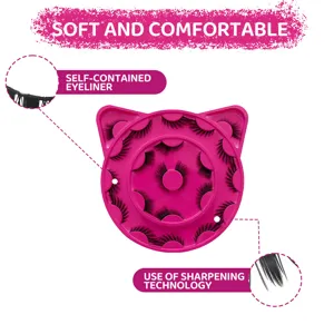 Cat eye false eyelashes set with cute pink storage tray, soft and comfortable for daily wear.