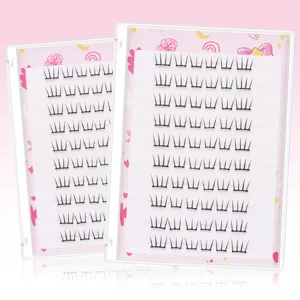 Kleberfreie Segmentierte Falsche Wimpern Künstliche Faser Selbstklebende Cluster-Wimpern DIY Verlängerung Natürliches Make-up Täglich Damen Wimpern