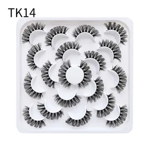 10 Pairs Floral Tray False Eyelashes DD Curl Natural Look Makeup Detail Product View