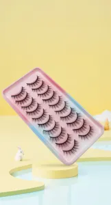 10 Paar künstliche Wimpern Set, natürliches Make-up und Cosplay Stile mit Farbverlauf.