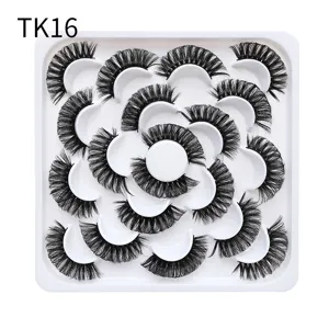 10 Pairs False Eyelashes Flower Tray DD Curl Natural Look Daily Makeup Kit 1pc