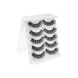 Farbige 5 Paar künstliche Wimpern DD Schwung gemischt natürliches dickes Wimpernset Detail