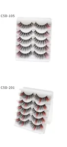 5 pairs colored false eyelashes set 3D volume mixed style eye makeup beauty tools