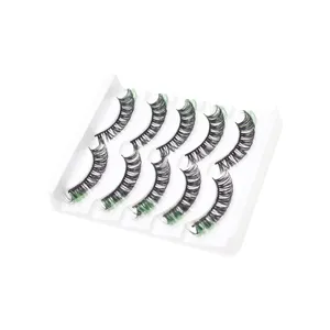 Bunte 5 Paare künstliche Wimpern Set, DD Schwung natürliche dicke gemischte Wimpern.