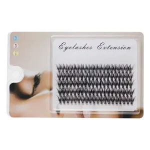 Natural individual false eyelashes 5 rows cluster eyelash extensions for makeup beauty